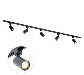 Qub Focus III 200cm 5 Spots GU10 Railverlichting Zwart Qub Focus III 200cm 5 Spots GU10 Railverlichting Zwart
