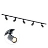 Qub Qub Focus III Monophasé Luminaire Plafonnier LED – 200cm - 5x GU10 Spot Sur Rail - 2x 1m Barre de Spot Plafond –  I-Form - Plafonnier intérieur Noir Moderne – Spots et Rails de Spots