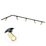 Qub Focus III 300cm 5 Spots L GU10 Track Lighting Black with Gold