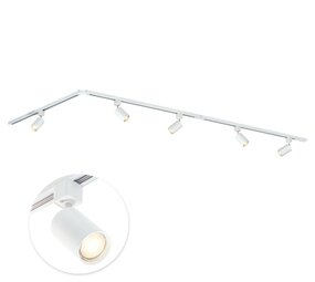 Qub Focus III 300cm 5 Spots L GU10 Railverlichting Wit Qub Focus III 300cm 5 Spots L GU10 Railverlichting Wit