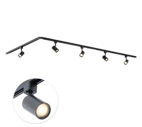 Qub Focus III 300cm 5 Spots L GU10 Railverlichting Zwart Qub Focus III 300cm 5 Spots L GU10 Railverlichting Zwart