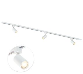 Qub Focus III 200cm 3 Spots GU10 Track Lighting White Qub Focus III 200cm 3 Spots GU10 Track Lighting White