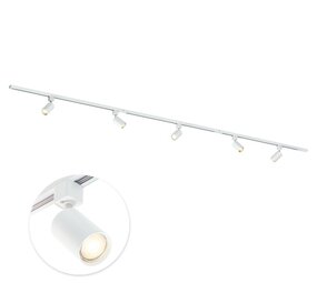 Qub Focus III 300cm 5 Spots I GU10 Railverlichting Wit Qub Focus III 300cm 5 Spots I GU10 Railverlichting Wit