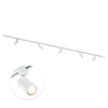 Qub Qub Focus III 1-Phasen Led Schienensystem - 300cm - 5x GU10 Spots - 3x 1m Schienen - I-Form -Deckenstrahler Weiß - Erweiterbar & flexibel - LED-kompatibel - Modernes Design Spot lampe