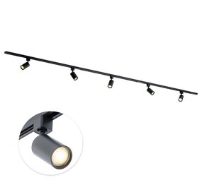 Qub Focus III 300cm 5 Spots I GU10 Railverlichting Zwart Qub Focus III 300cm 5 Spots I GU10 Railverlichting Zwart