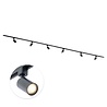 Qub Qub Focus III Monophasé Luminaire Plafonnier LED – 400cm - 6x GU10 Spot Sur Rail - 4x 1m Barre de Spot Plafond –  I-Form - Plafonnier intérieur Noir Moderne – Spots et Rails de Spots