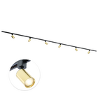 Qub Focus III - 1-Fase  Railverlichting - GU10 – 400cm – I-vorm - 6 spots - Railsysteem – Goud