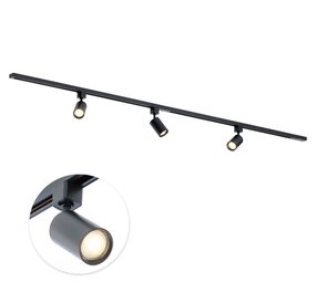 Qub Focus III 200 cm 3 Spots GU10 Schienenbeleuchtung Schwarz Qub Focus III 200 cm 3 Spots GU10 Schienenbeleuchtung Schwarz