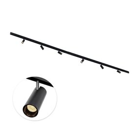 Qub Line Magneetrail - 4 Meter - 6x Railspot Single - Zwart - Zigbee - Smart verlichting Qub Line Magneetrail - 4 Meter - 6x Railspot Single - Zwart - Zigbee - Smart verlichting