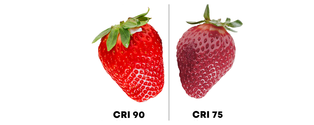 Een vergelijking van CRi met een aardbei