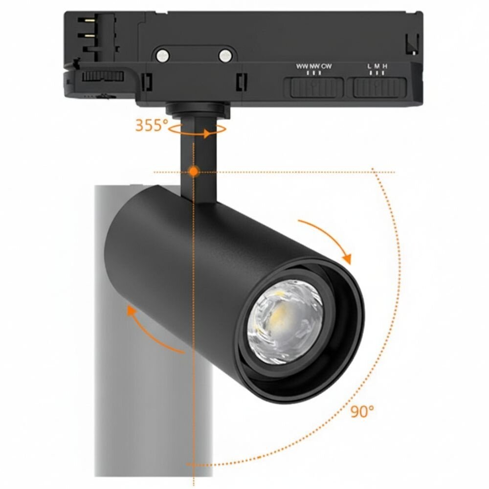 Beam Track Spot – Black – 3-Phase – Dimmable – Integrated LED – 2700K/3500K/5000K Beam Track Spot – Black – 3-Phase – Dimmable – Integrated LED – 2700K/3500K/5000K