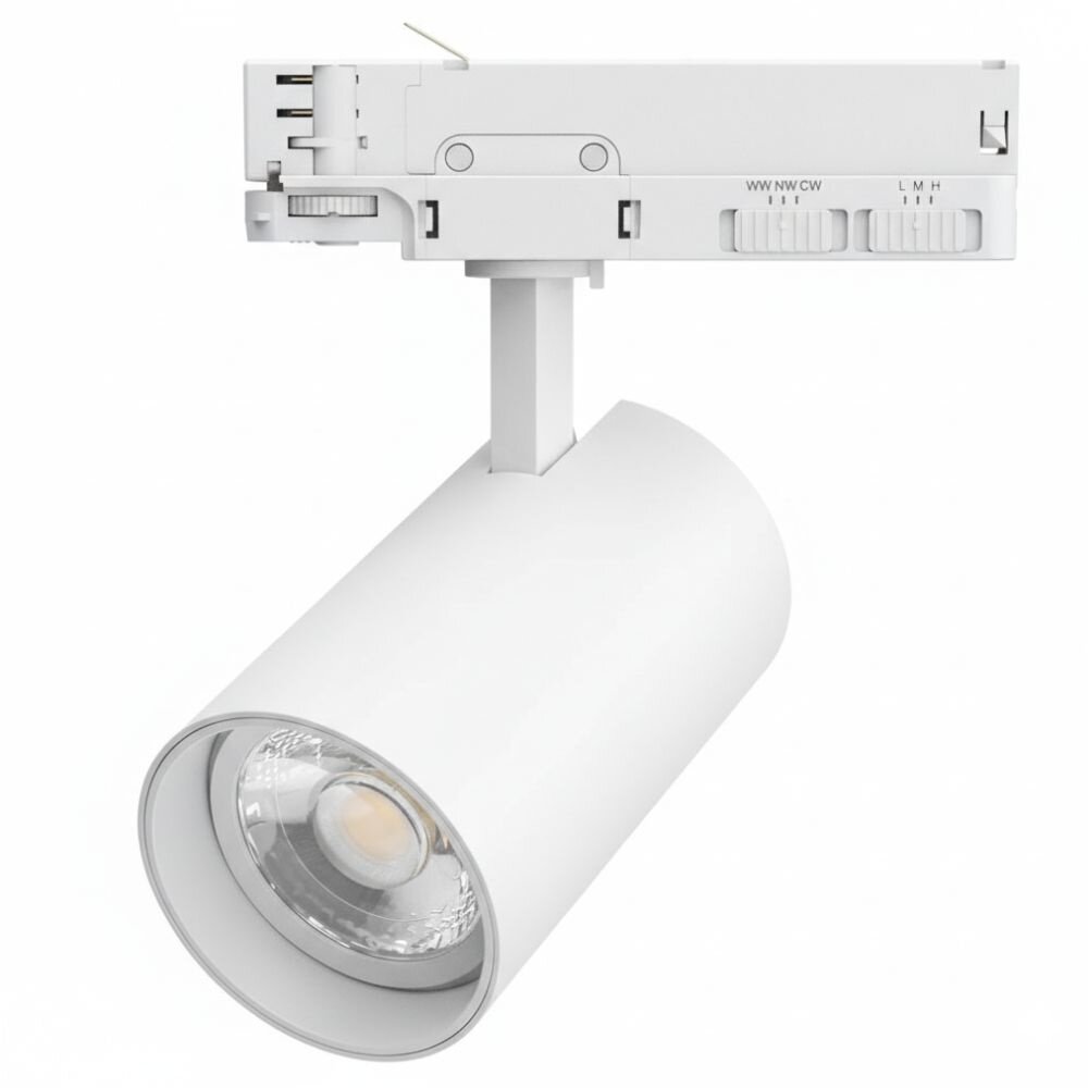 Qub Beam Railspot - Wit - 3-fase - Dimbaar - Geïntegreerde LED - 2700K/3500K/5000K Qub Beam Railspot - Wit - 3-fase - Dimbaar - Geïntegreerde LED - 2700K/3500K/5000K