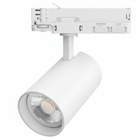 Qub Beam Track Spot – White – 3-Phase – Dimmable – Integrated LED – 2700K/3500K/5000K Qub Beam Track Spot – White – 3-Phase – Dimmable – Integrated LED – 2700K/3500K/5000K