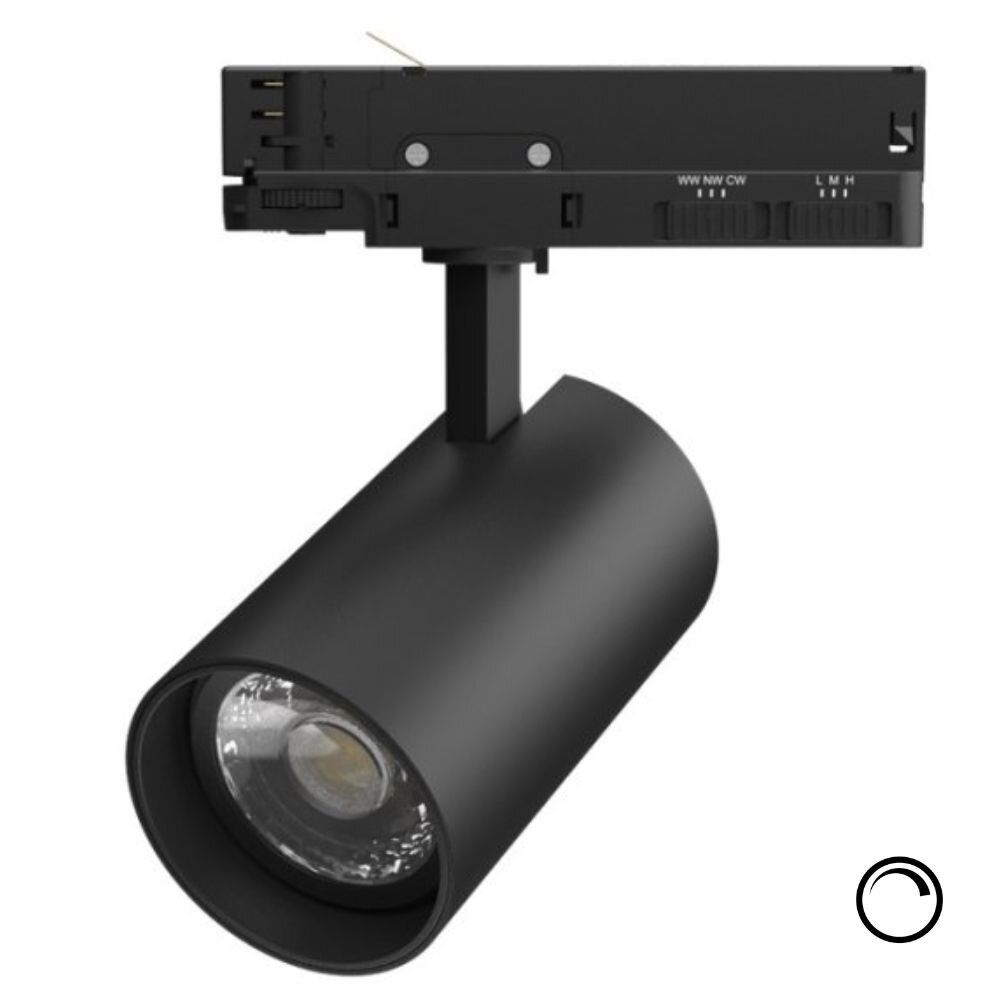 Beam Railspot - Zwart - 3-fase - Dimbaar - Geïntegreerde LED - 2700K/3500K/5000K Beam Railspot - Zwart - 3-fase - Dimbaar - Geïntegreerde LED - 2700K/3500K/5000K