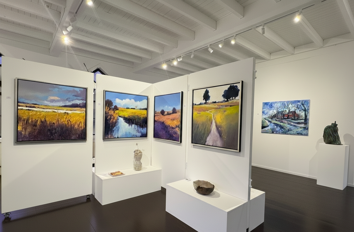 Kunstwerken uitgelicht met railverlichting