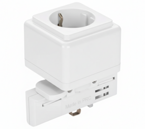 Qub Socket for 3-Phase Track Lighting - White