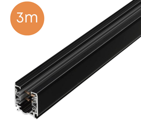 3-Phasen-Spannungsschienen - Aufbau - 3 Meter - Schwarz - Einzelschiene