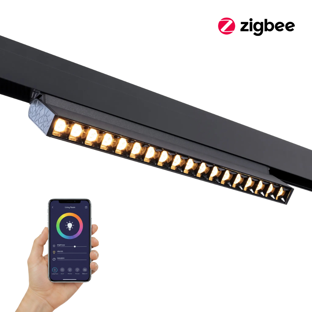 Qub Verstelbare Line Dots 18  - Magneet Railverlichting - 48V - Zwart - Zigbee