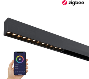 Qub Line Dots 12 - Magnet-Schienenbeleuchtung - 48V - Schwarz - Zigbee