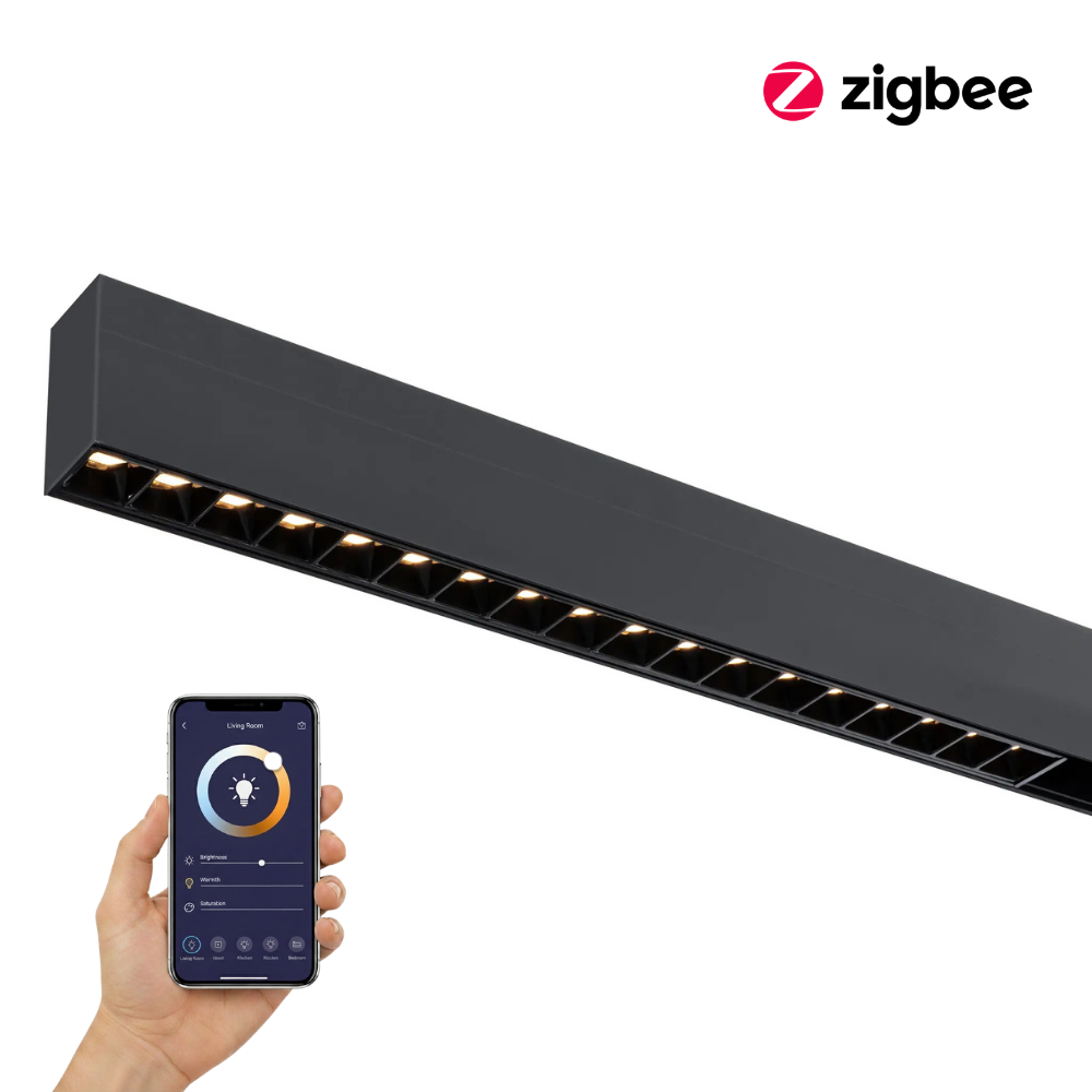 Qub Line Dots 18 - Magnetic Track Lighting - 48V - Black - Zigbee