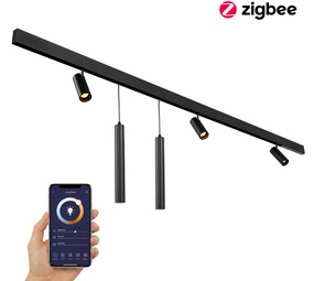 Qub Line Magnetic Rail - 2 Metres - 3x Railspot Single + 2x Pendant Lamp