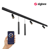 Qub Line Magneetrail - 2 Meter - 3x Railspot Single + 2x Hanglamp Single - Zwart  - Zigbee - Smart verlichting