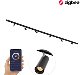 Qub Line Magnetic Rail - 4 Metres - 6x Railspot Single - Black - Zigbee - Smart lighting