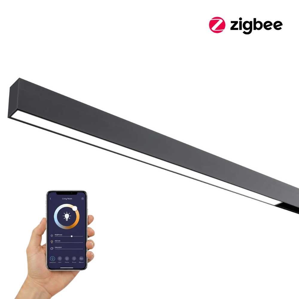 Qub Line Stripe  60 - Magnetic Track Lighting - 48V - Black - Zigbee - LED Strip for Track Lighting