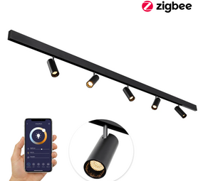 Qub Line Magnet-Schiene - 2 Meter - 5x Railspot Single - Schwarz - Zigbee - Smart Beleuchtung Qub Line Magnet-Schiene - 2 Meter - 5x Railspot Single - Schwarz - Zigbee - Smart Beleuchtung