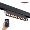 Qub Points en ligne réglables 12 - Éclairage sur rail magnétique - 48V - Noir - Zigbee