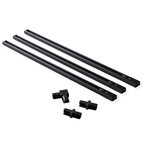 Kit de démarrage pour éclairage sur rail monophasé – 3 mètres – Noir