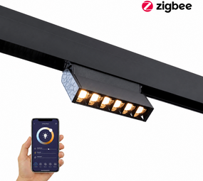 Qub Points en ligne réglables 6 - Éclairage sur rail magnétique - 48V - Noir - Zigbee Qub Points en ligne réglables 6 - Éclairage sur rail magnétique - 48V - Noir - Zigbee