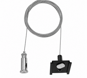 Qub Pendant Set for 1-Phase Track Lighting – Black, 2m, Adjustable Length