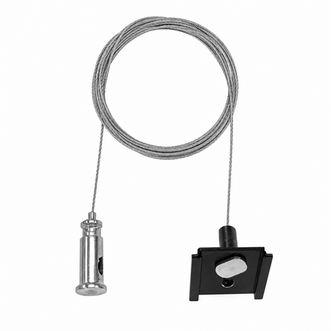 Qub Pendelset voor 1-fase Railverlichting | Zwart, 2m, Instelbare Lengte Qub Pendelset voor 1-fase Railverlichting | Zwart, 2m, Instelbare Lengte