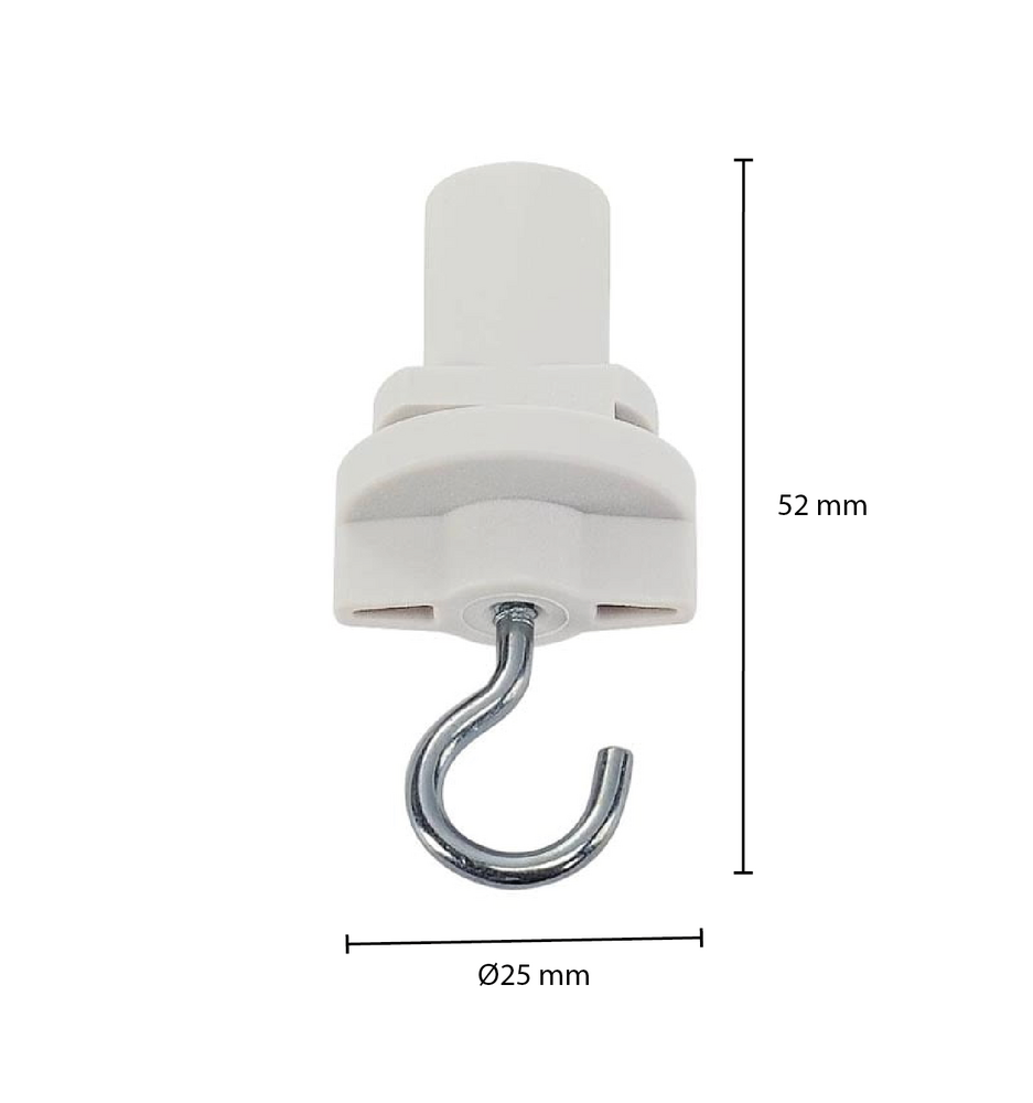 3-Phasen-Schienenadapter mit Haken - Weiß 3-Phasen-Schienenadapter mit Haken - Weiß