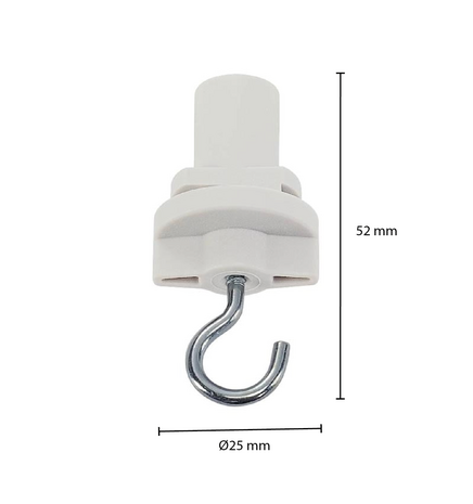 3-Phase Track Adapter with Hook - White 3-Phase Track Adapter with Hook - White