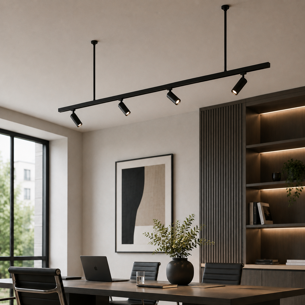 Ophangset voor 1 fase, 3 fase en magneet railverlichting - Zwart Ophangset voor 1 fase, 3 fase en magneet railverlichting - Zwart