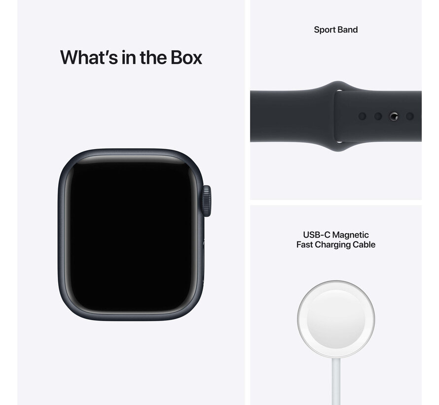 Apple Watch Series 7 41mm Middernacht Aluminium Middernacht Sportband