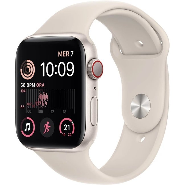 Apple Watch SE 4G 44mm Witgoud Aluminium Witgoud Sportband