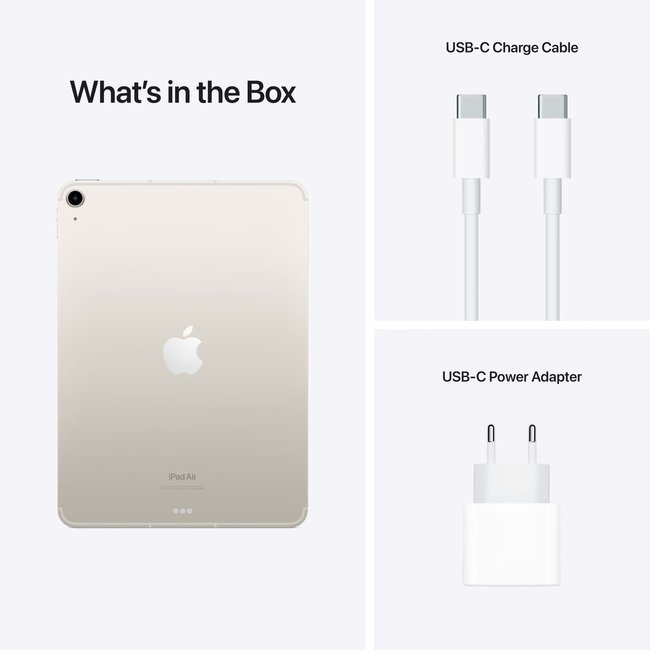 Apple iPad Air (2022) 10.9 inch 256GB Wifi + 5G Witgoud