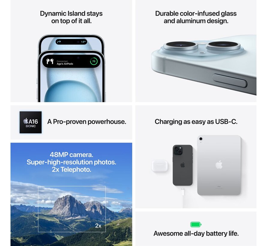 Apple iPhone 15 128GB Zwart