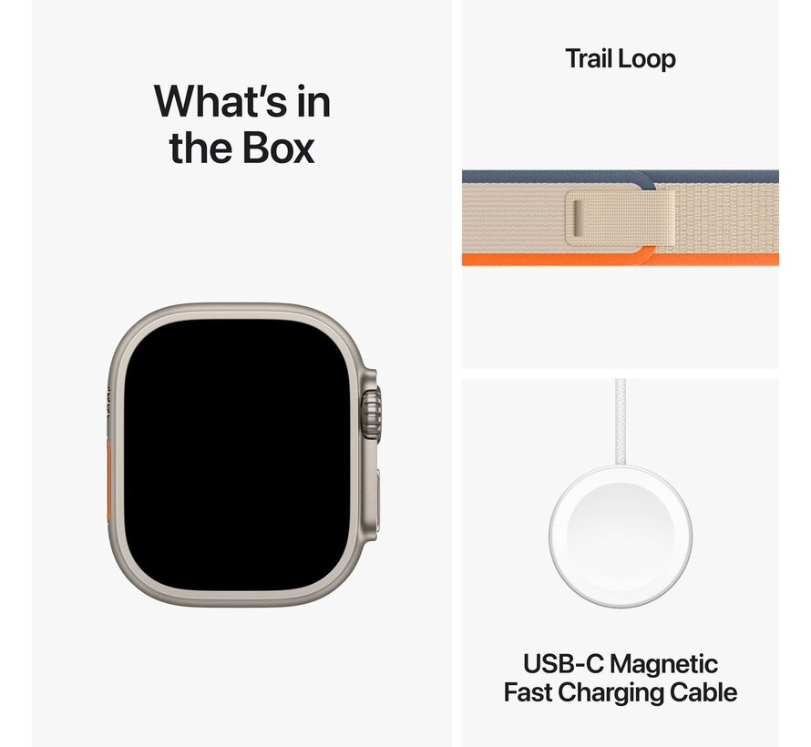 Apple Watch Ultra 2 4G 49mm Trail Band Oranje/Beige M/L
