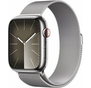 Apple Apple Watch Series 9 4G 45mm Zilver Rvs Milanese Polsband