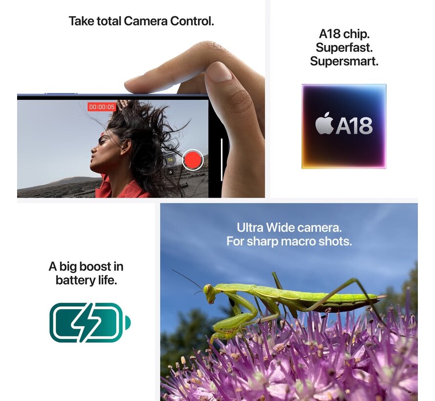 Apple iPhone 16 Plus 128GB Zwart