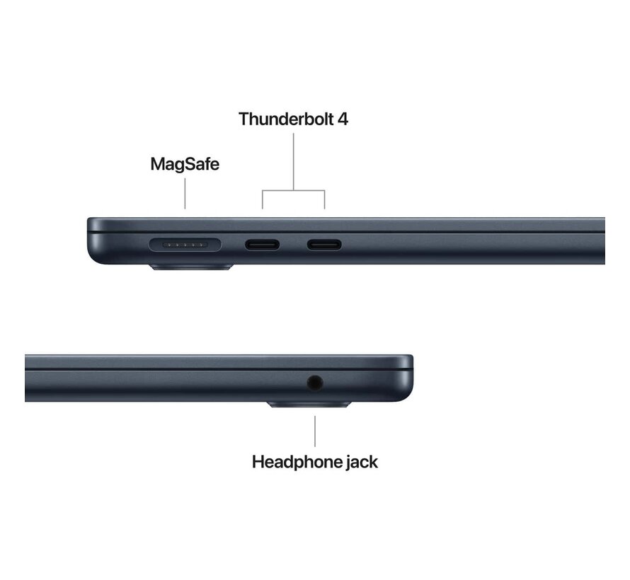 Apple MacBook Air (2025) Zwart - 13.6 inch - Apple M4 8-core GPU - 16GB - 256GB