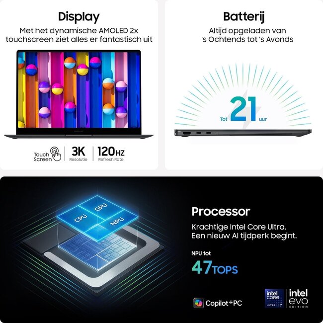 Samsung Galaxy Book5 Pro NP940XHA-KG1NL - 14 inch - Core™ Ultra 7 256V - 16GB - 512GB - Arc™ 140V GPU