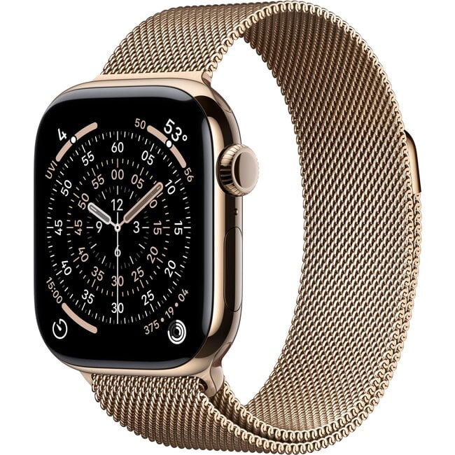 Apple Watch Series 11 Cellular 42mm Titanium Goud Milanese Band