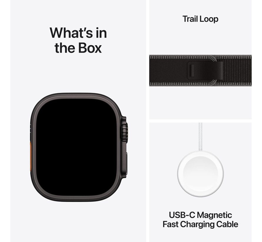 Apple Watch Ultra 3 Cellular 49mm Zwart Trail Band M/L
