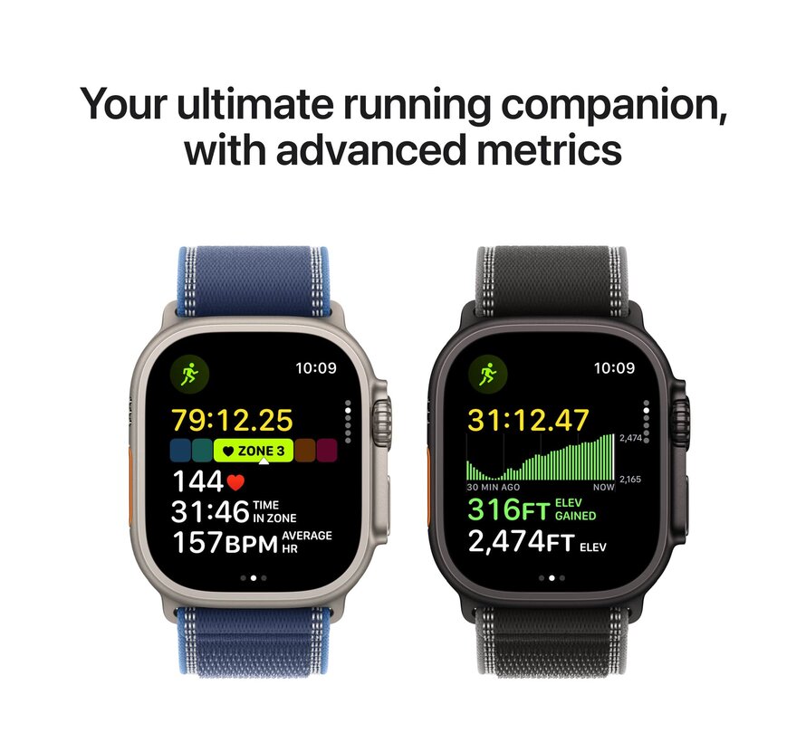 Apple Watch Ultra 3 Cellular 49mm Zwart Trail Band M/L