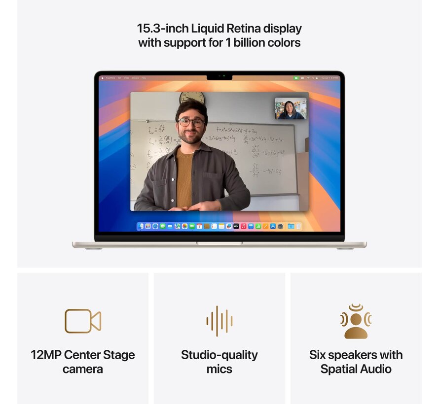 Apple MacBook Air (2025) Sterrenlicht - 15 inch - Apple M4 10-core GPU - 16GB - 512GB